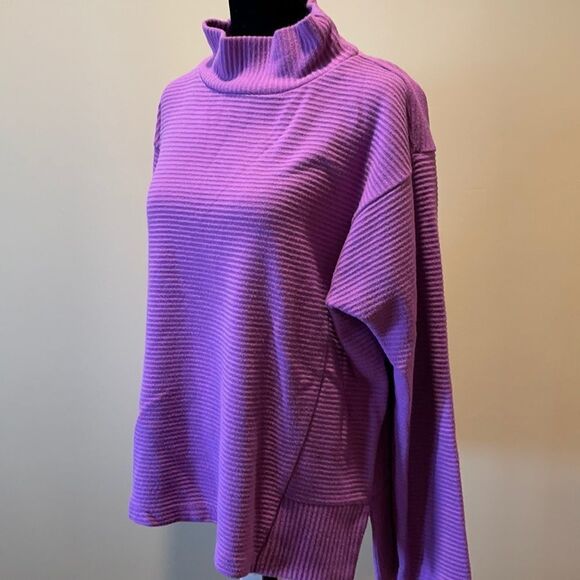 Funnel Neck Ribbed Knit Sweater - Picture 1 of 12